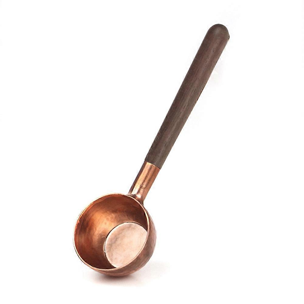 Coffee Bean Measuring Spoon Solid Wood Copper Measuring Spoon Coffee Powder Quantitative Spoon Meas