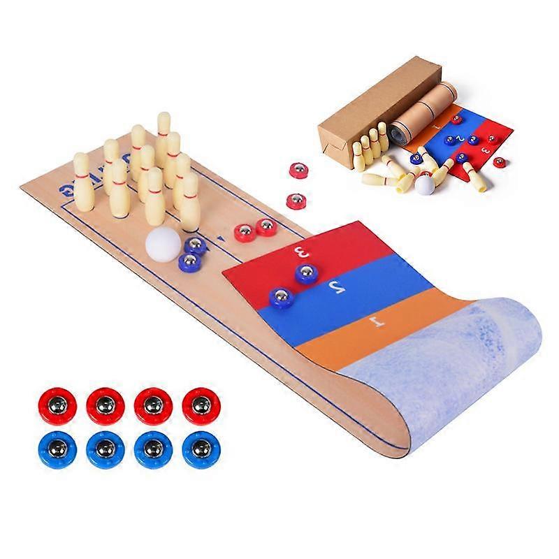 3 ב 1 שולחן קרלינג משחק באולינג Shuffleboard סט שולחן משחקים משפחתיים לבית מתנה למסיבה לילדים ומבוגרים חדש עמיד
