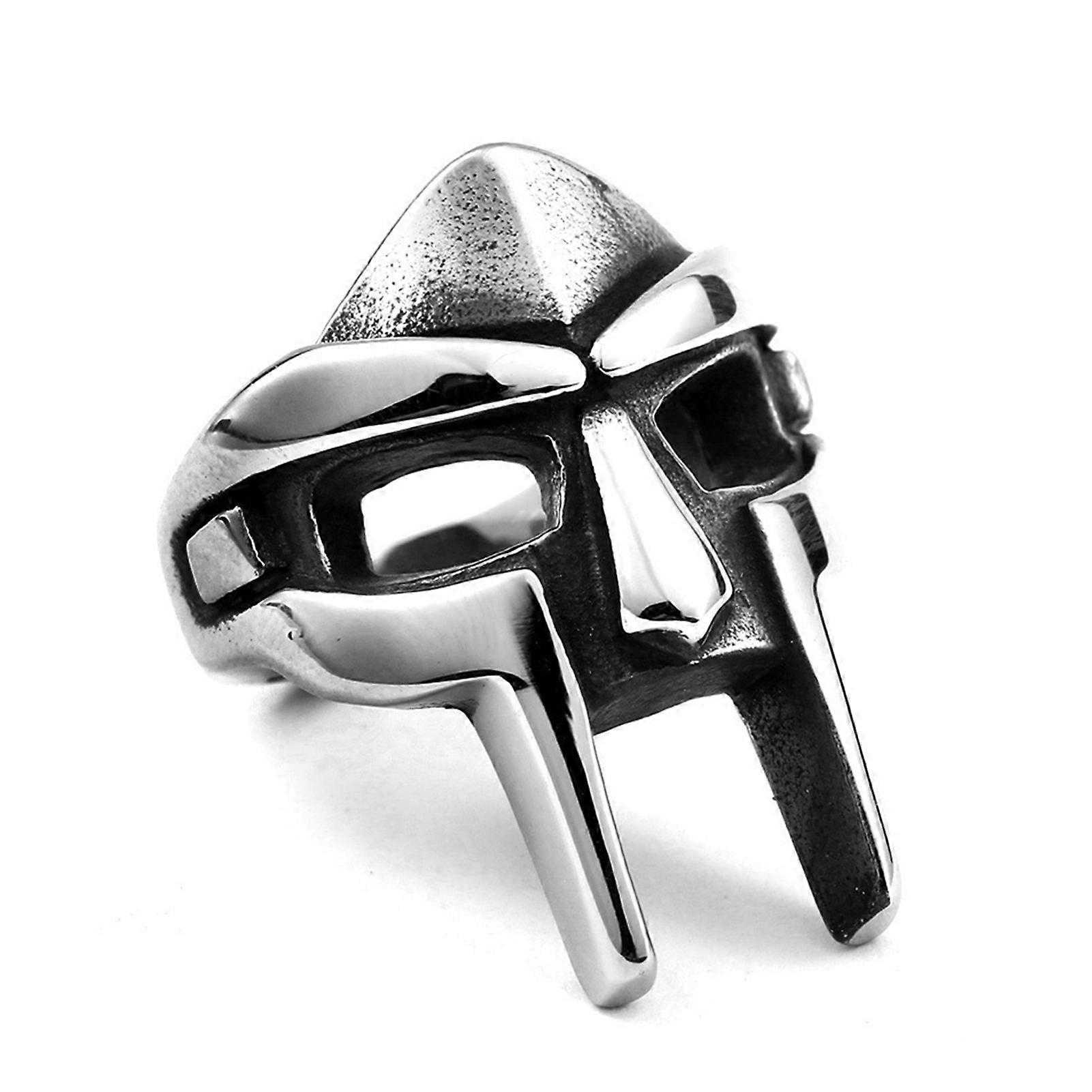 Doom Mask Gladiator Style Ring Métal Argent Inox Taille 7-14