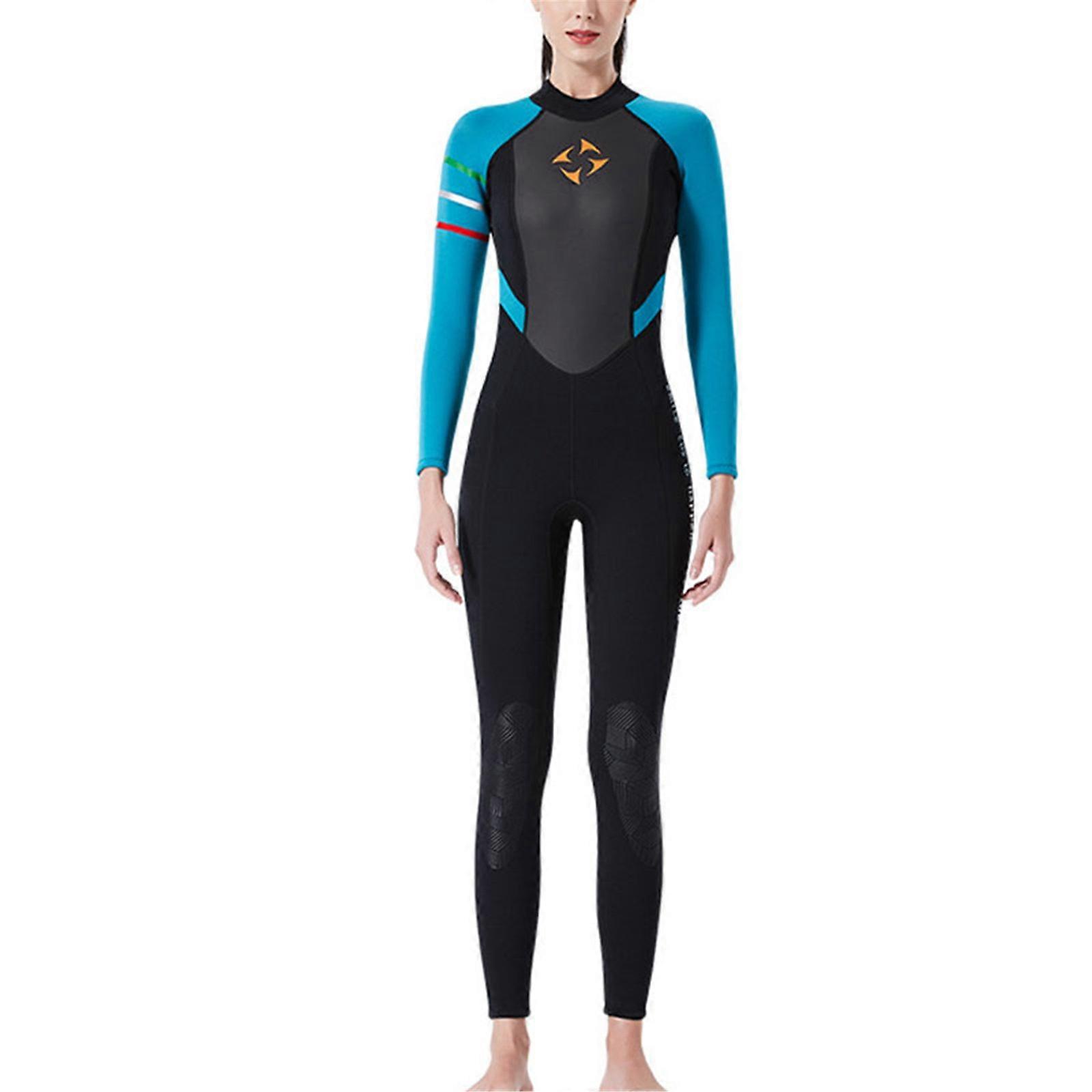Combinaisons Néoprène Femmes 3mm Néoprène Combinaisons De Plongée Surf Natation À Manches Longues Garder Au Chaud Arrière Zip Pour L’eau