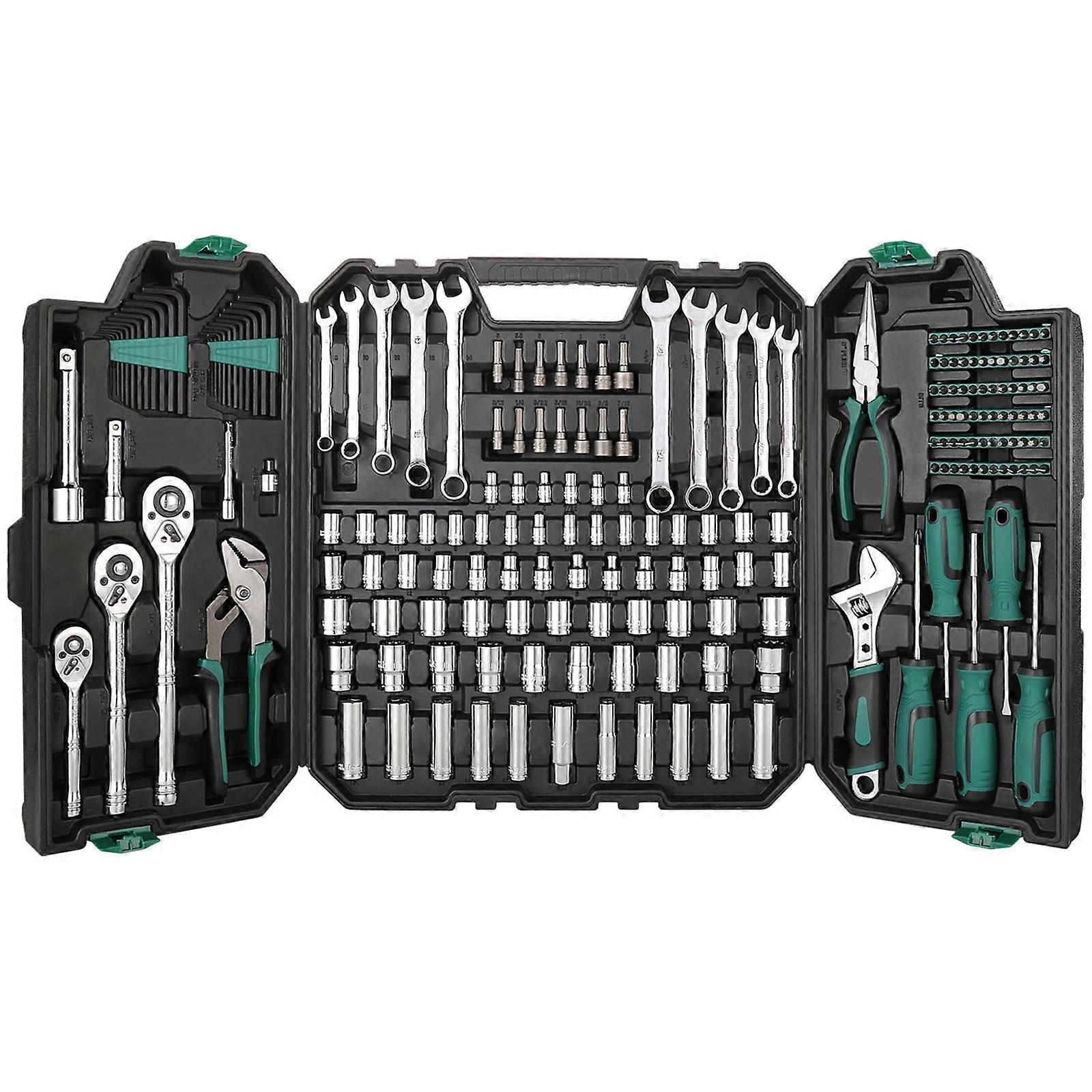 ZK-213-piece universal machine, socket and hybrid wrench set.