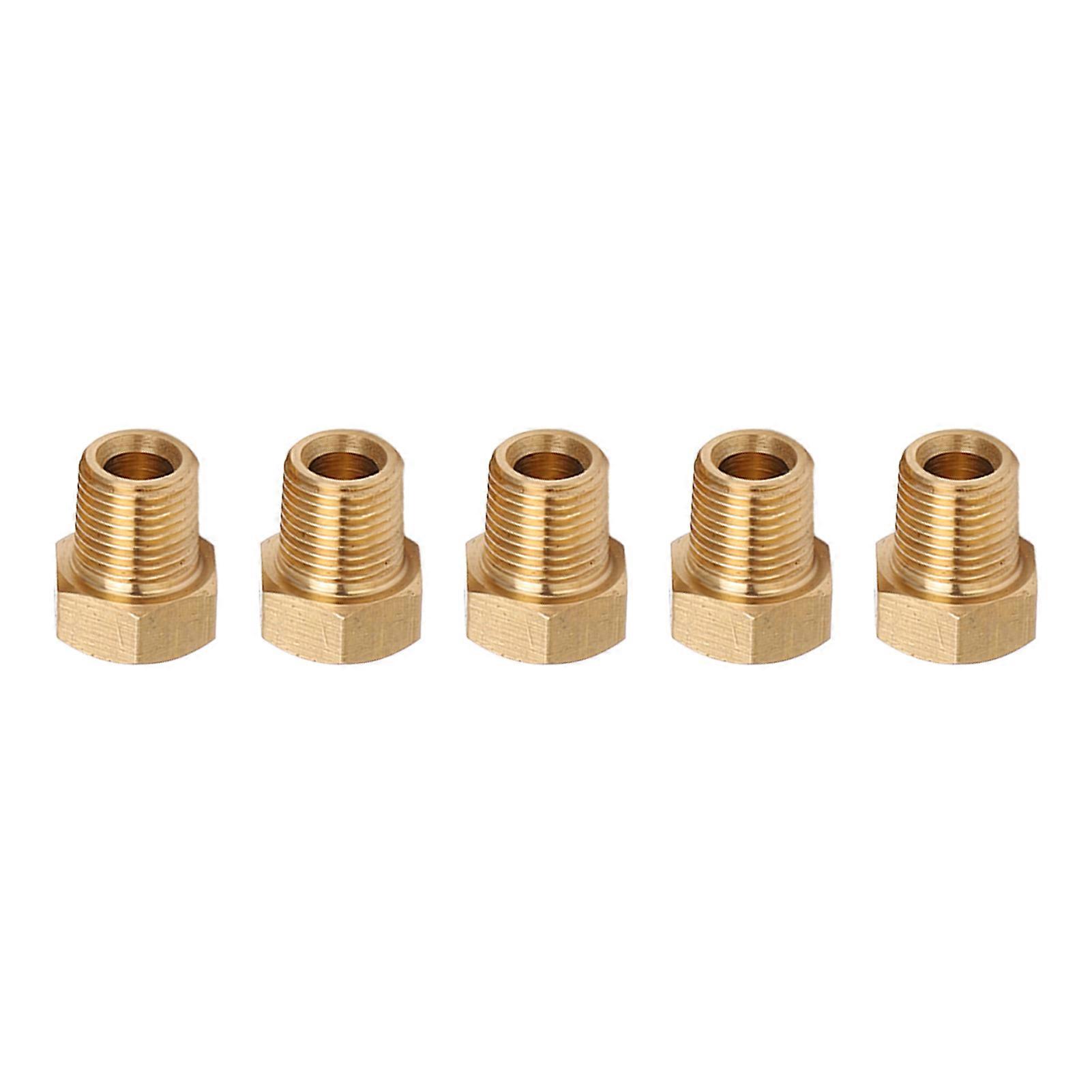 5pcs Solid Brass Hex Head Plug 1/8 NPT Male Thread Anti Corrosion Universal Fitting for Car