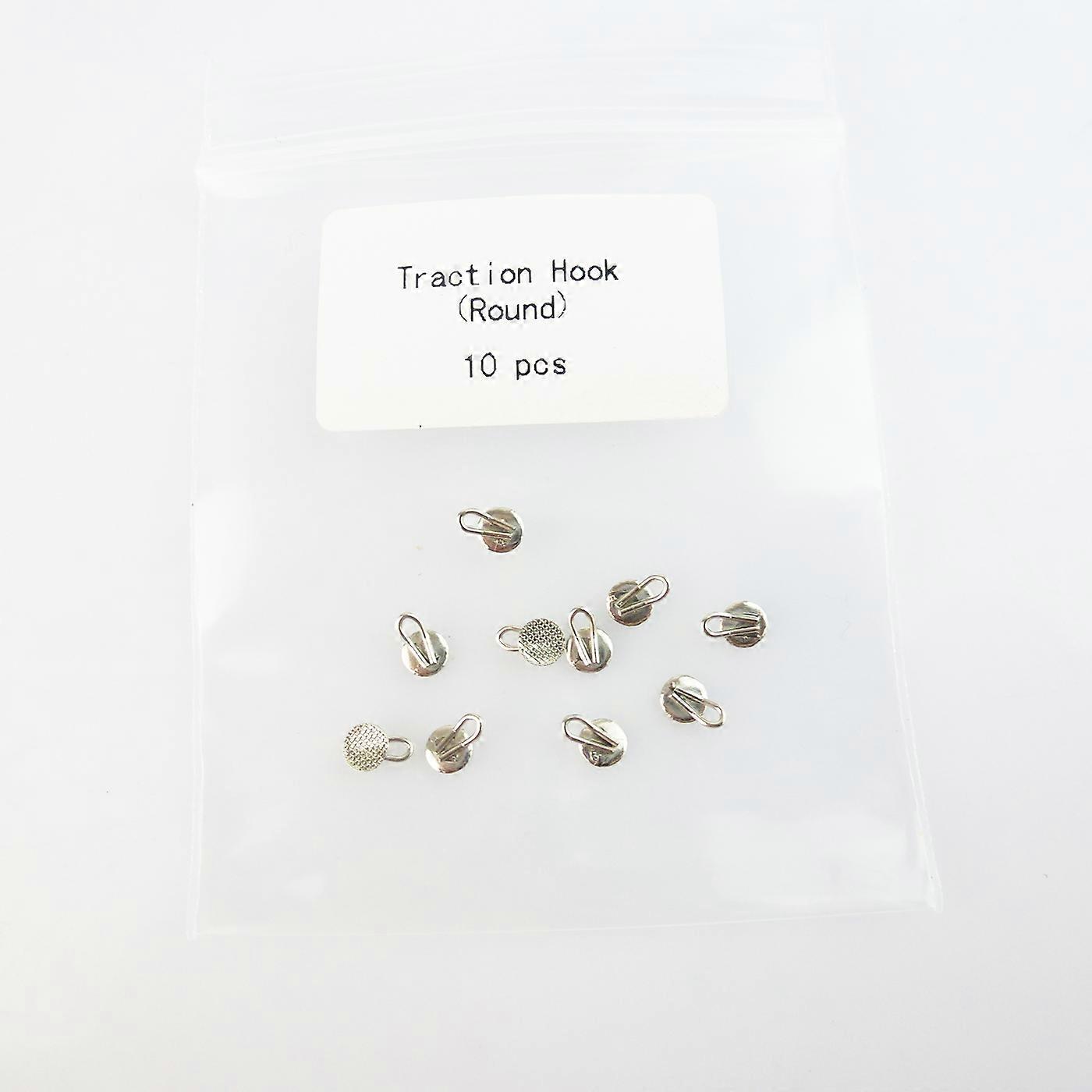 10pcs/Bag Easyinsmile Dental Orthodontic Traction Hook Bondable 3mm Round Rectangular Mesh Base Caplin Hooks