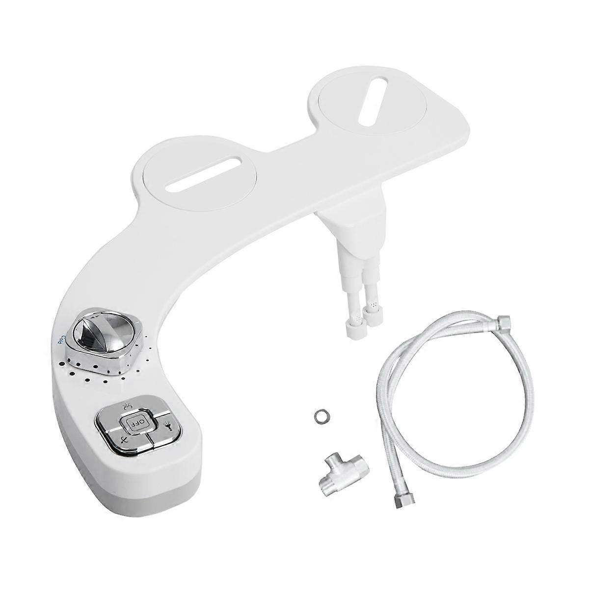 Bidet Attachment Sprayer for Toilet Non-Electric Self-Cleaning Dual Retractable Nozzles Adjustable