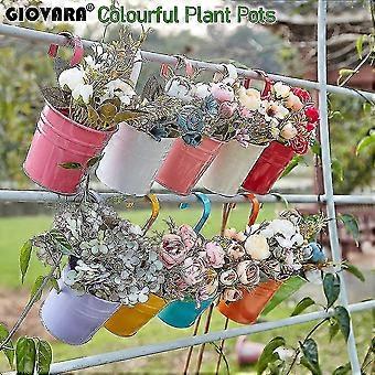 Hanging Plant Pots Metal Flower Pots. Colourful Fence Plant Pots Hanging  Planter | Fruugo SA