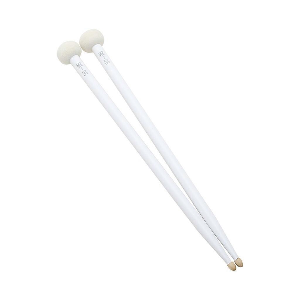 1 Pair Wood Tip Felt Head Drumsticks Double-end Drum Sticks Easy to Use