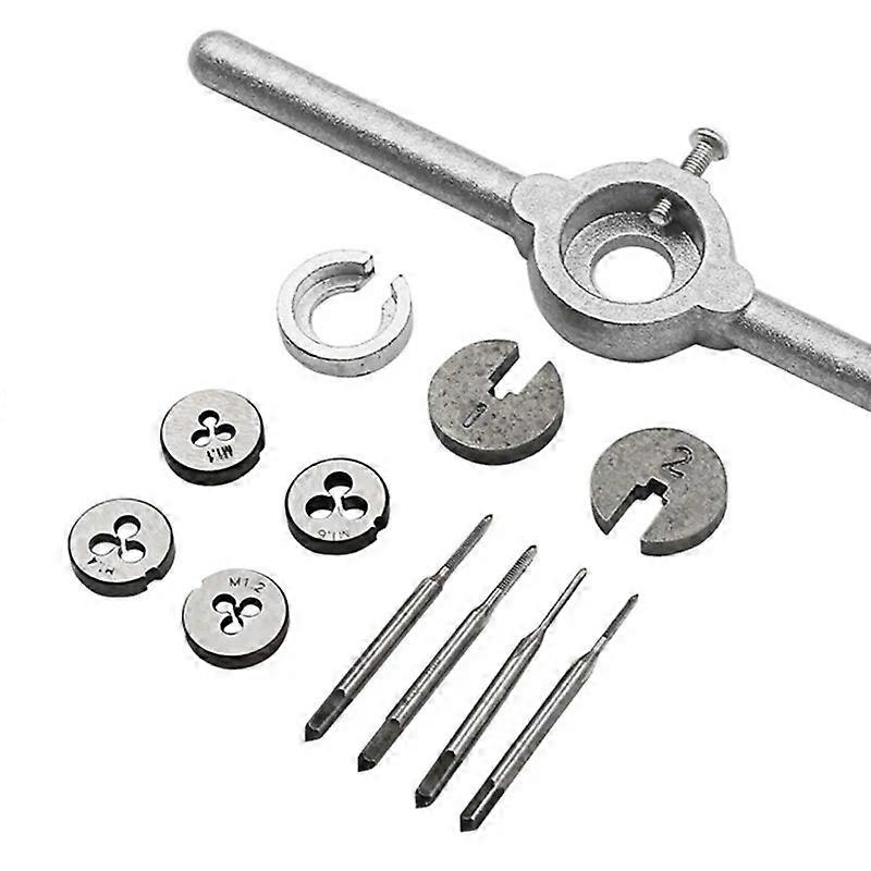 1Set Mini HSS Metric Taps Dies Wrench Handle Kit M1-M16 Screw Thread Making New Drop Ship
