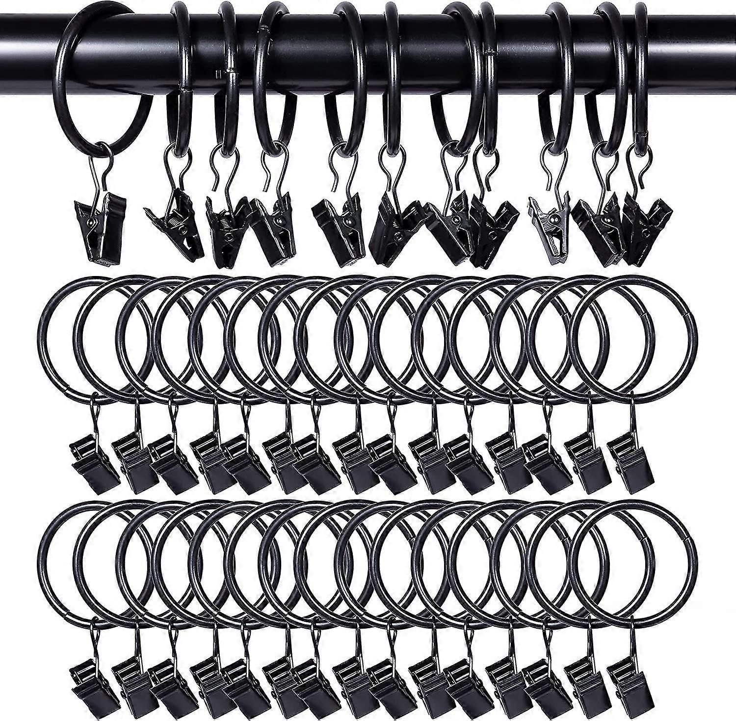 Curtain Rings With Clips, 40 Pack