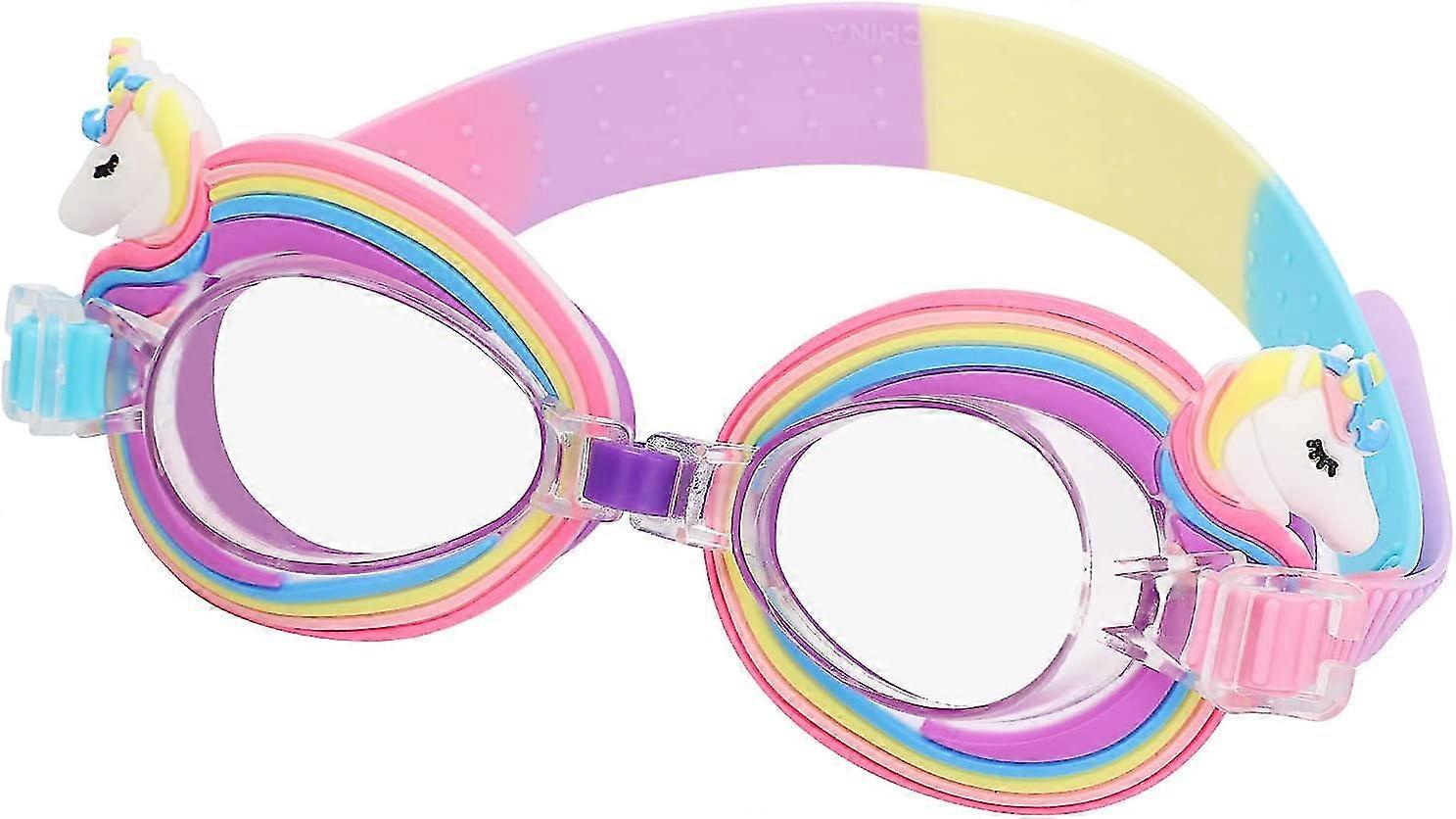 Yaju Children's Swimming Goggles With Uv Protection And Anti-fog No Leak Kids Unicorn Swimming Gogglesadjustable Strap Flexible Nose Bridge Designswi