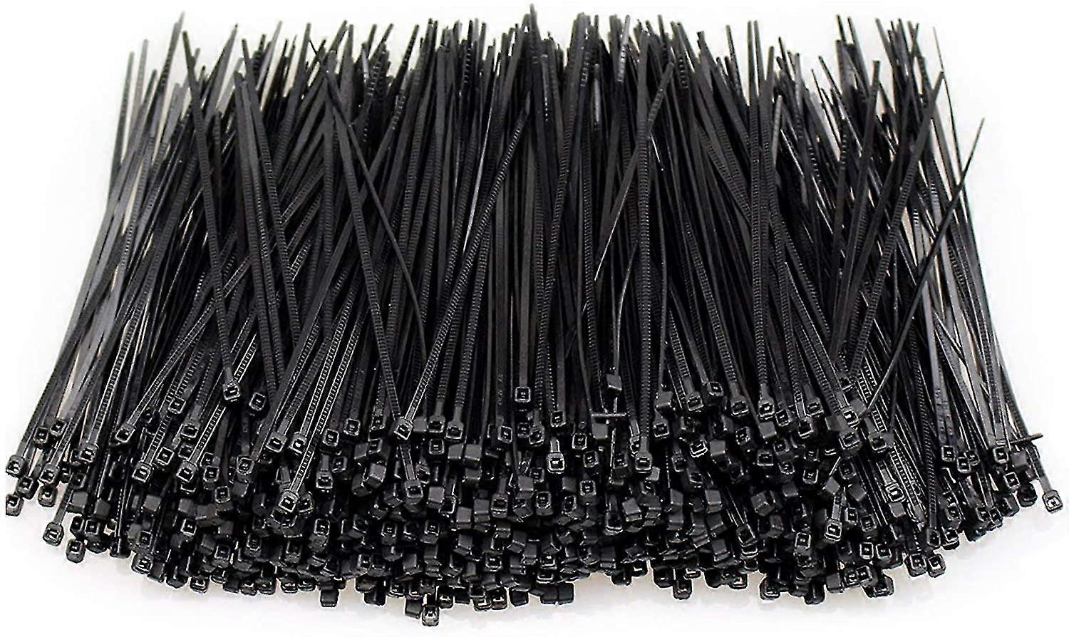 Cable Ties, 1000pcs Black Zip Ties Self Locking Nylon Cable Ties For Home Office