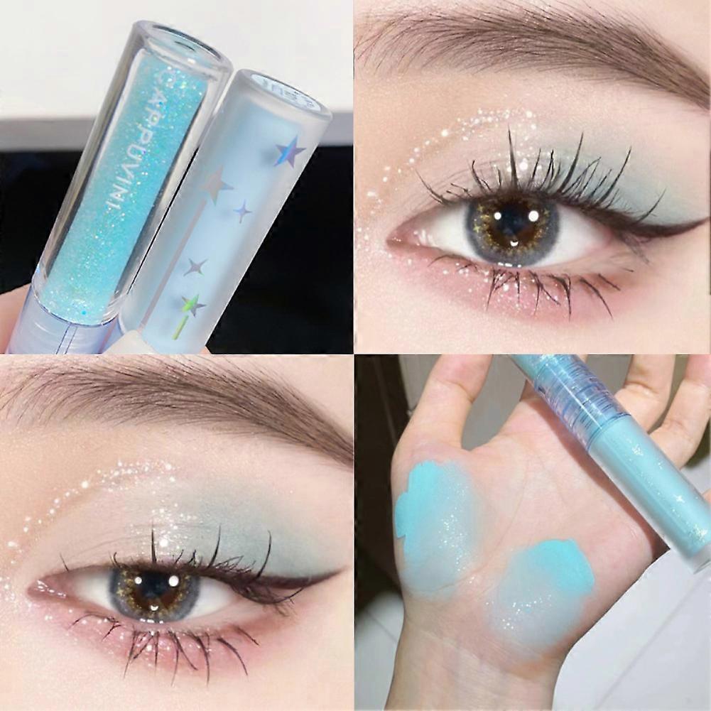 8 Colors Glitter Liquid Eyeshadow Highlighter Waterproof Pearlescent Shiny