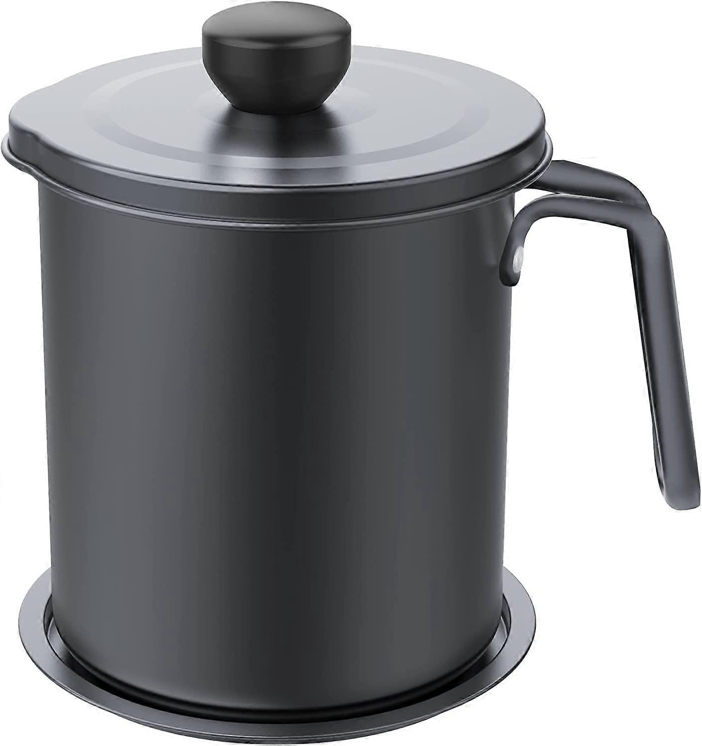 Chihee Ölsieb Topf Fettdose 2L 676 fl oz Lebensmittelsieb Ölbehälter aus Edelstahl mit feinmaschigem Sieb Staubdichter Deckel rutschfest T