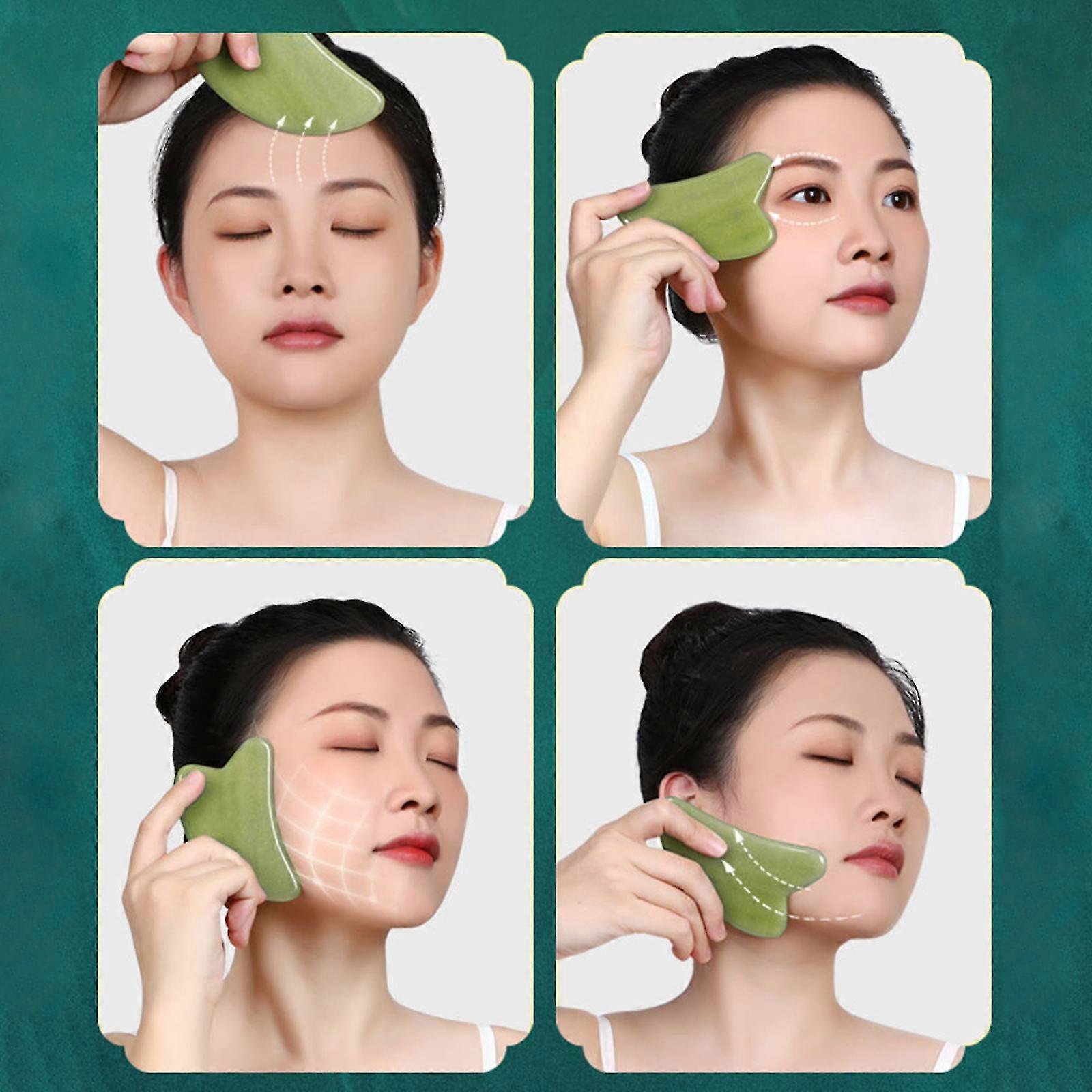 Natural Jade Gua Sha Scraping Massage Tool For Face And Body - SNNGV