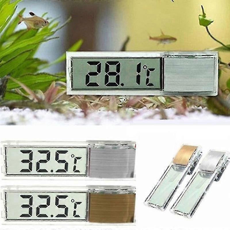 Aquarium Fish Crawler Electronic Digital Display Thermometer 3d Liquid Crystal Fluorometer