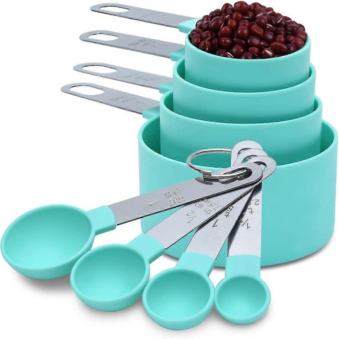 8 stk måleskesæt, grøn