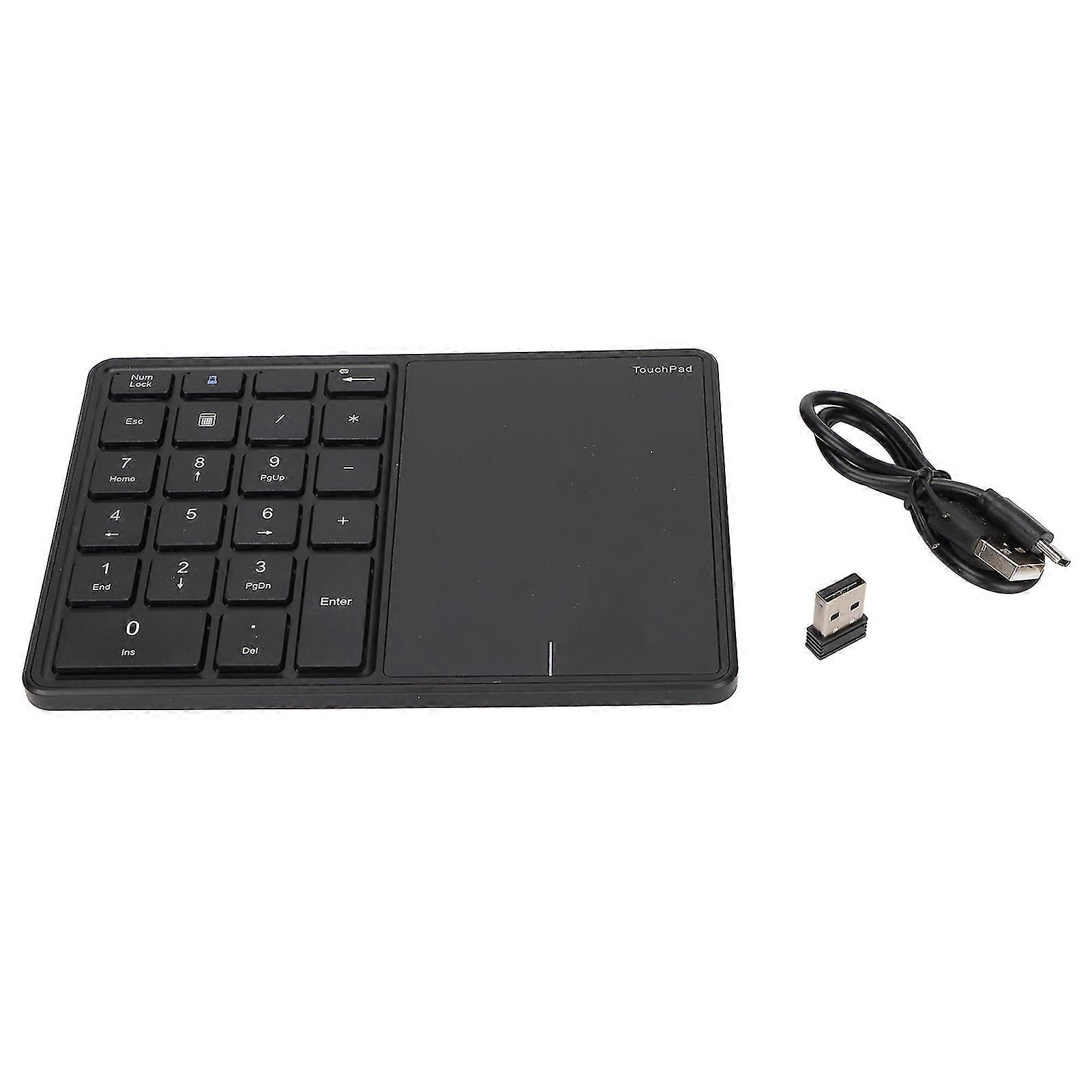 Wireless Numeric Keypad Touchpad Design 22 Keys 2.4G Dual Mode Connection Type C Interface Laptop KeypadBlack -YM