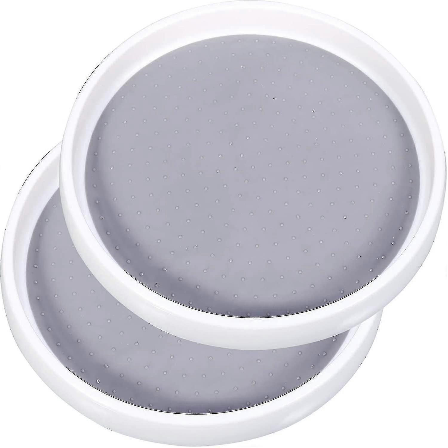 2 Pack Turntable And Kitchen Cupboard Organiser For Refrigerator Countertop
