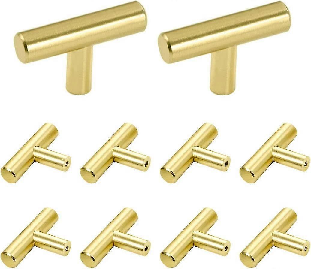 10pcs drawer knobs, single hole cabinet pulls and knobs gold  stainless steel