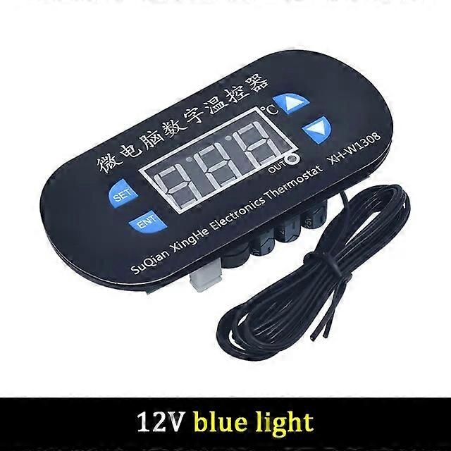 XH-W1308 Adjustable Dual LED Digital Display Temperature Controller Thermostat Switch DC 12V Cool Heat Sensor Red Bleu