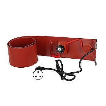 Metal Drum Heater Silicone 200L 1000W 30?150 125mmx1740mm Barrel Warmer Heating Band Pad UK Plug 220V