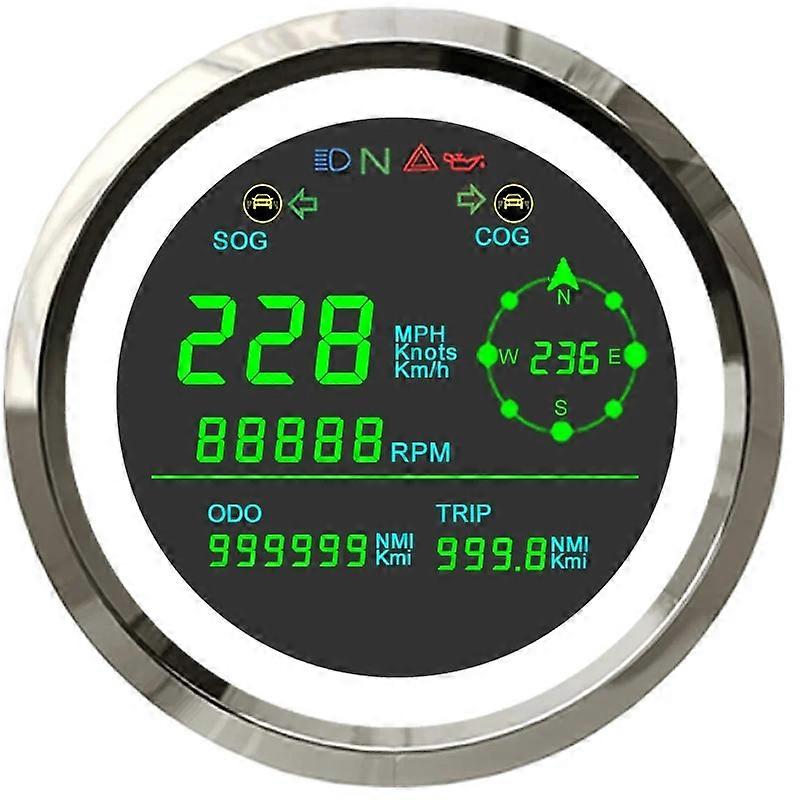 HD 85mm 2in1 Gauge GPS Speedometer KNOTS MPH KMH & Tachometer w/Alarm tacometro digital rpm Motorcycle speed report indicator