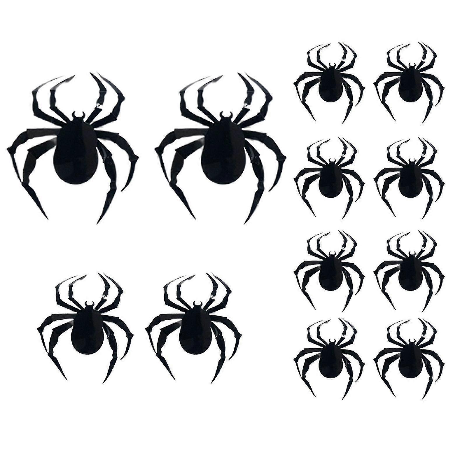 12/24 adet Duvar Sticker Örümcek Baskı Ürpertici Cadılar Bayramı Dekor Üç Boyutlu Diy Parti Dekoratif Çıkartmalar Parti Dekor