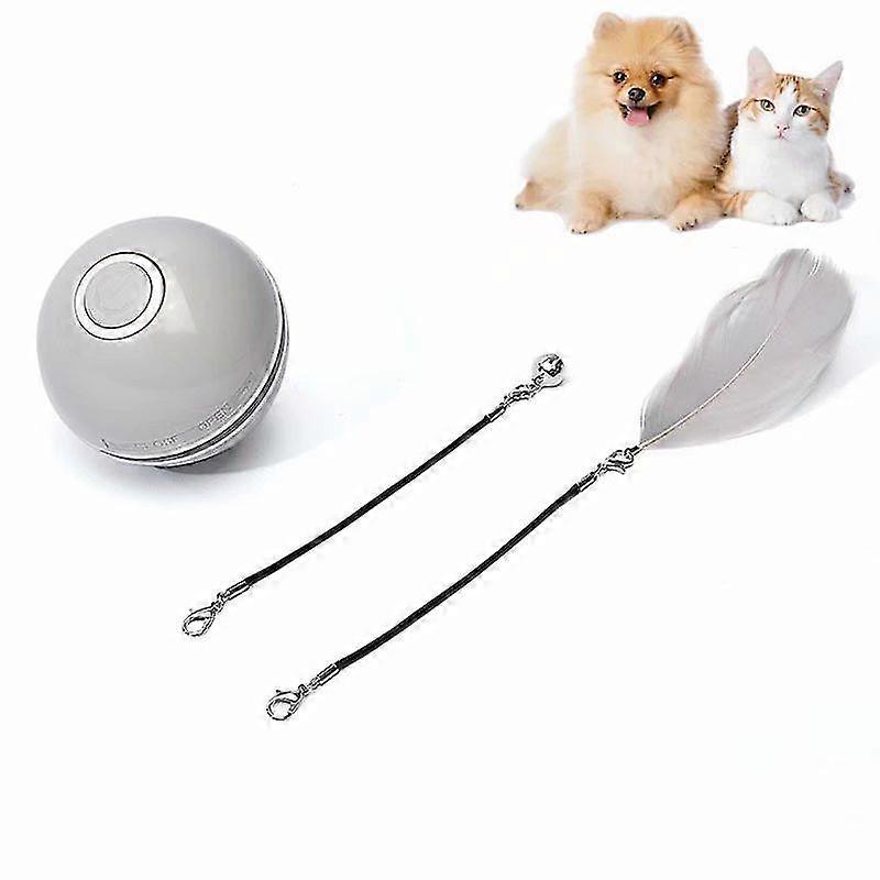 Smart Usb Charging Laser Funny Cat Toy Ball-pet Cat Toy (gray)