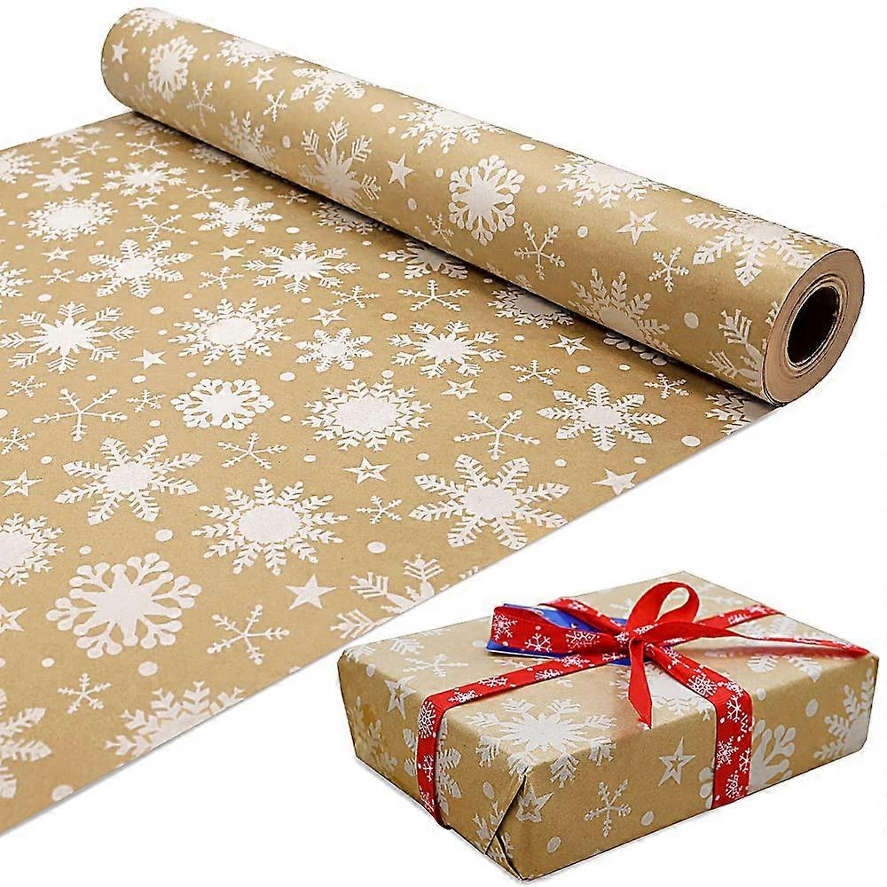 5 pcs x 1m Roll of Kraft Wrapping Paper, Christmas Gift 100% Recyclable Wrapping Paper(100cm x 43cm)