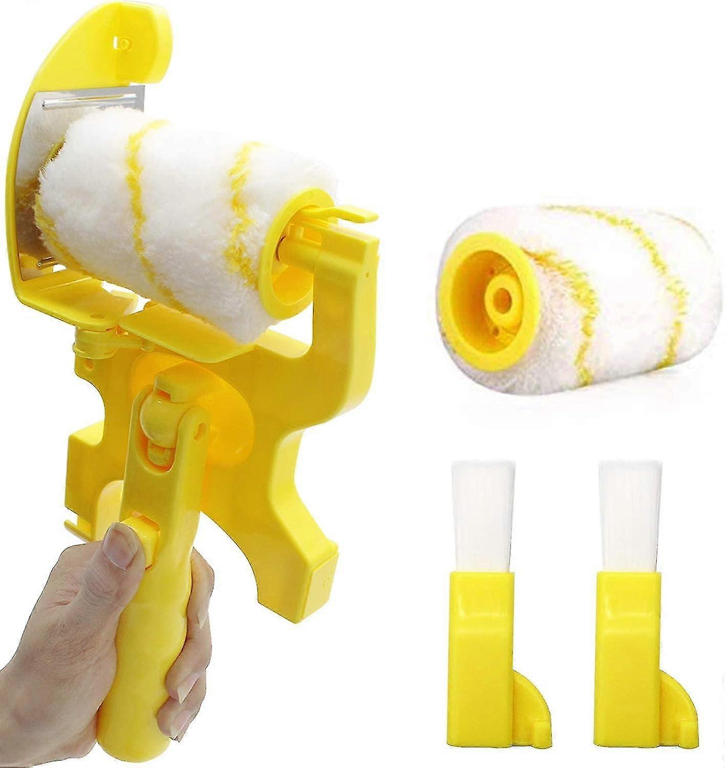 Paint Roller Brush, DIY Multifunctional Hand-held Clean-Cut Paint Edger Roller Brush Portable Tool