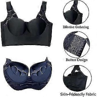 Reggiseno Push Up Copertura Totale Con Shapewear Incorporato, Nero, Taglie Forti, Coppa Profonda, Nasconde Grasso Schiena E Fianchi