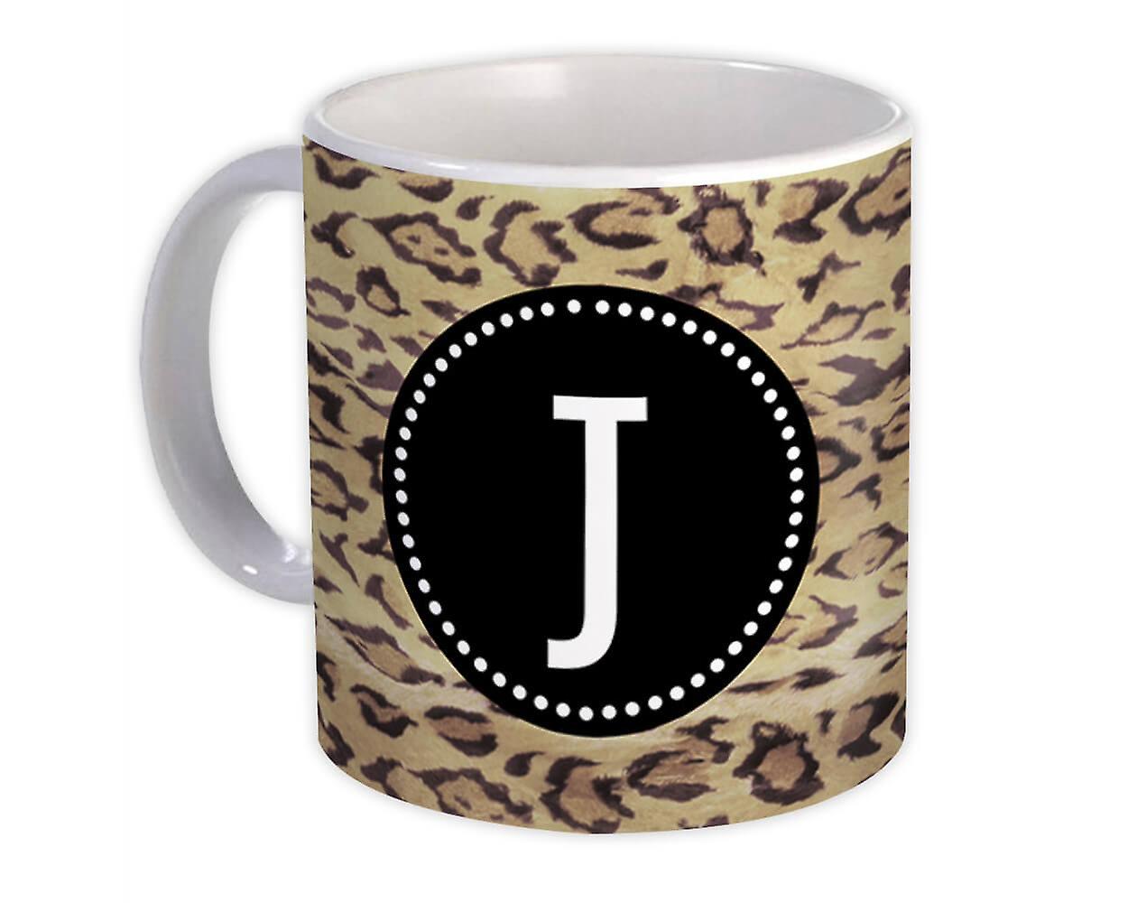 Ajándék Bögre: Monogram J Gepárd levél