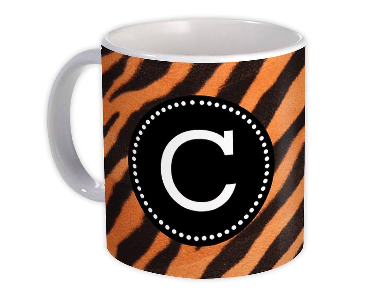 Gift Mug: Monogram Letter C Tiger