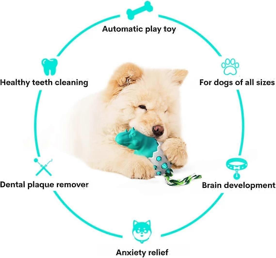 Pawfect Dog Teething Toy | Durable Rubber Chew Toy for Aggressive Chewers, Interactive Dog Fetch Toy with Rope (Blue)