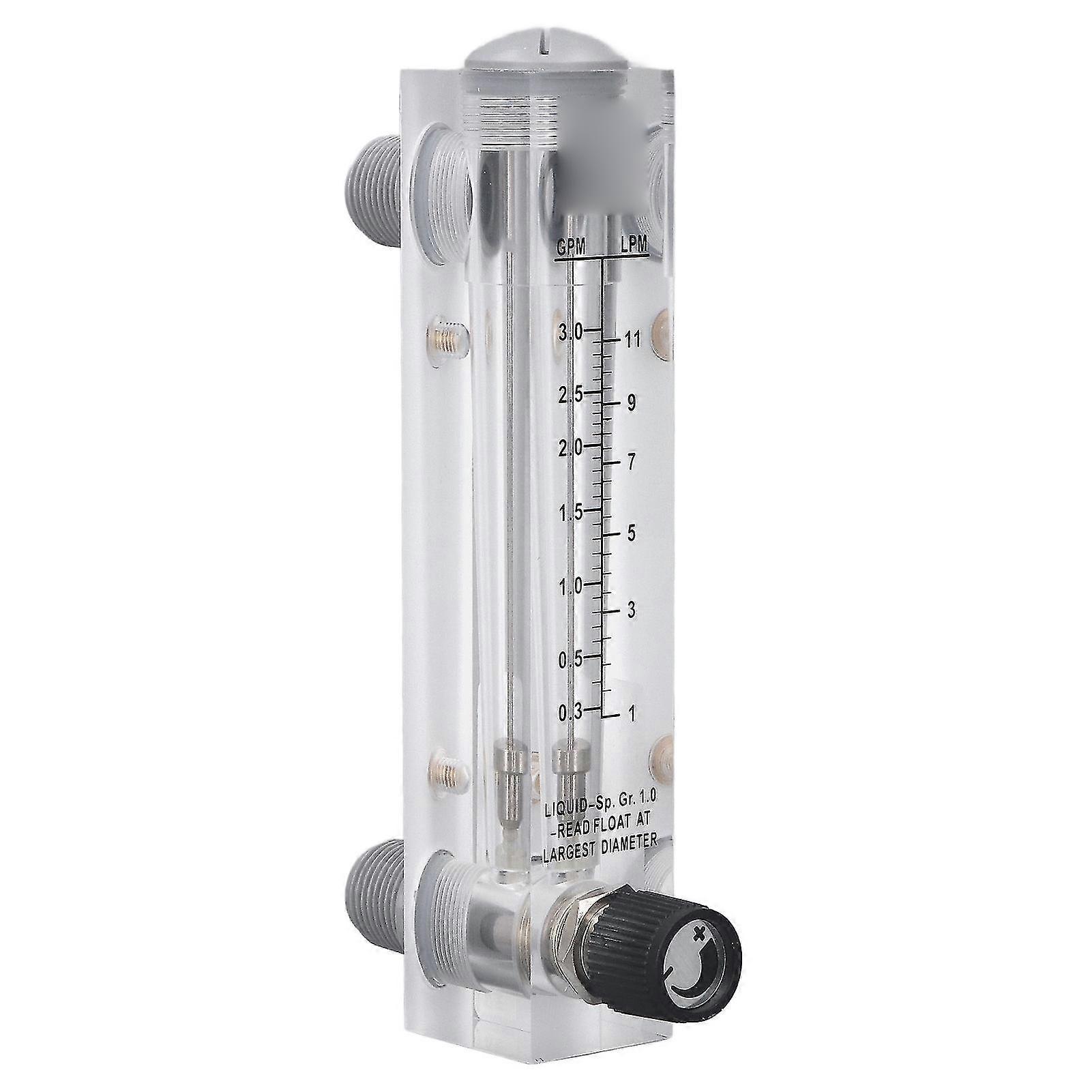 Acrylic Transparent Adjustable Panel Mount Type Water Flow Meter 0.3?3GPM