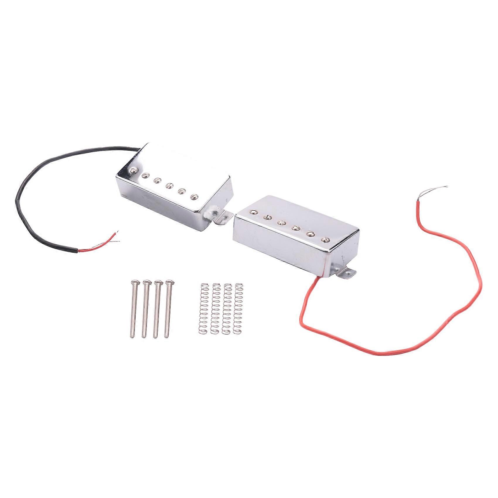 2 Electric Guitar Humbucker Pickup Neck Bridge Pickups for LP Guitar Accessories Chrome