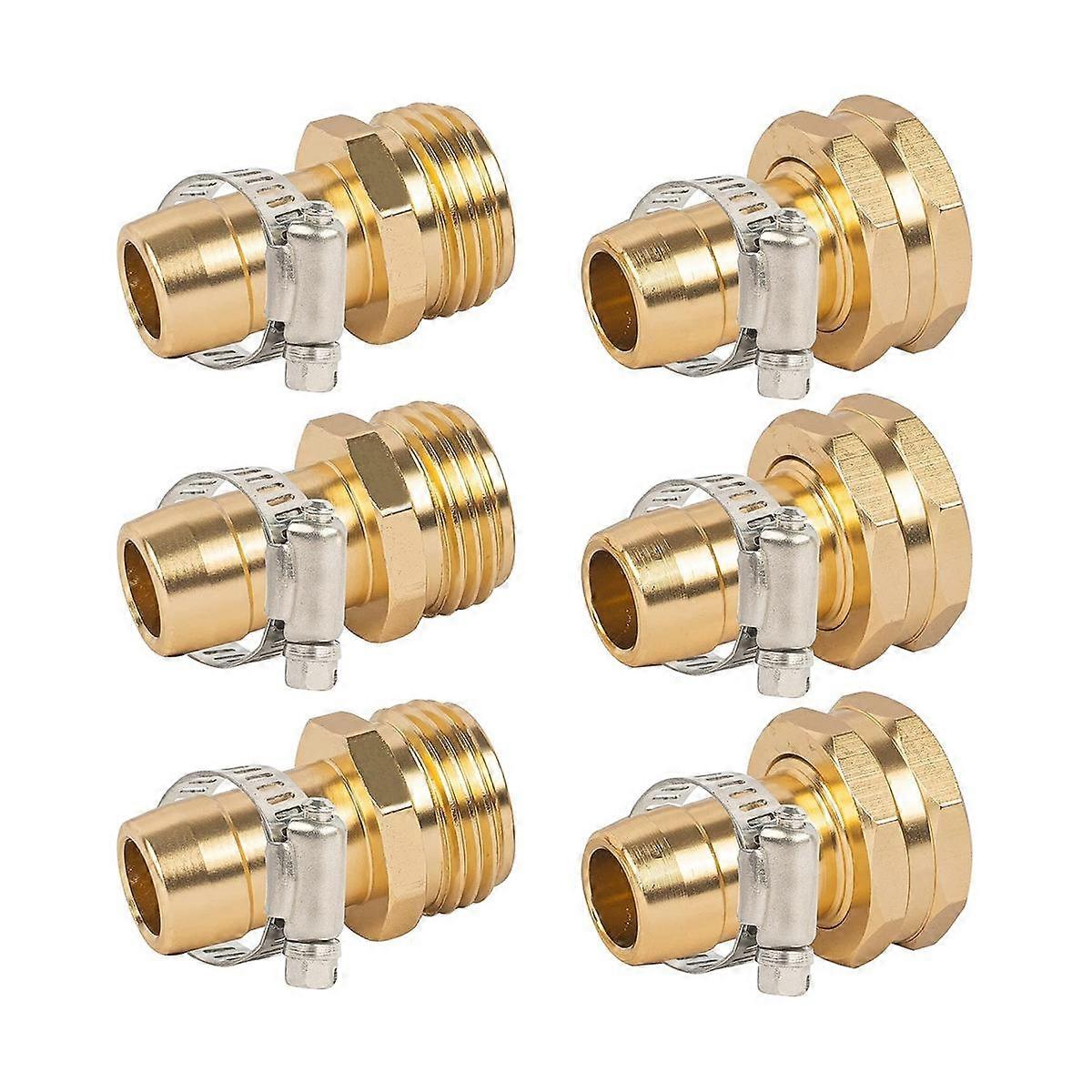 3Sets Garden Hose Repair Connector,Claps Female&Male Garden Hose Fittings for 3/4in & 5/8in Repair