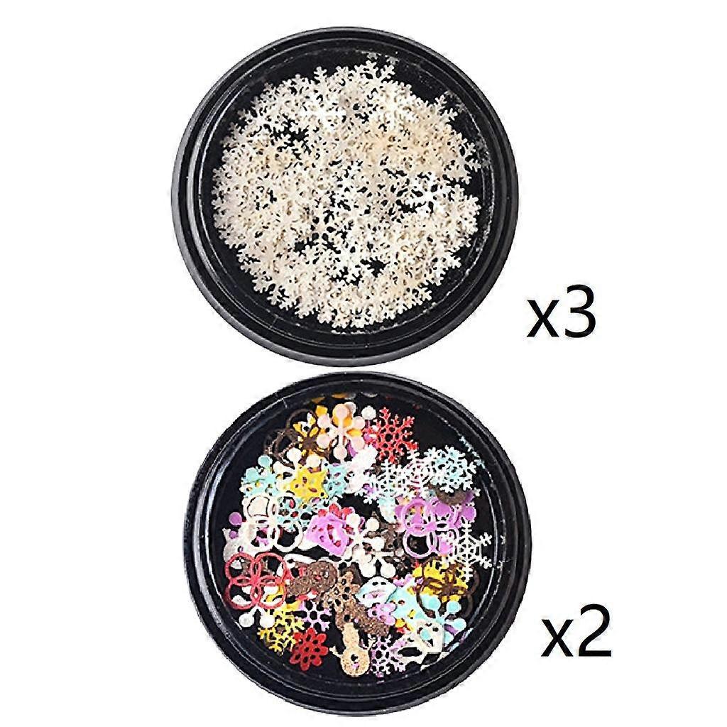 5pcs Snowflake Series Nail Art Sequins
