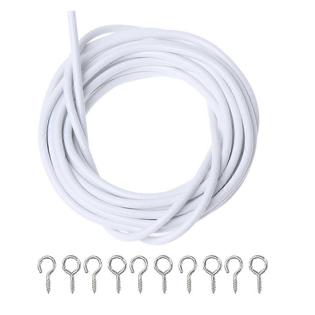 Net Hang 4m Curtain Wire Window Cord Cable String Set With 5 Fish Eyes 5 Hooks