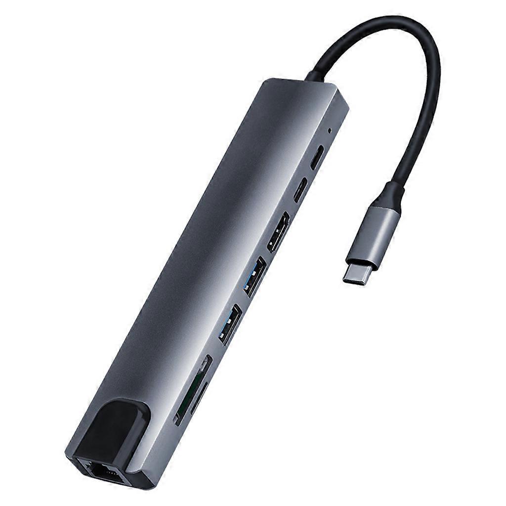 Type C Hub Laptop Computer HDMI-compatible 65W PD Docking Station USB Adapter
