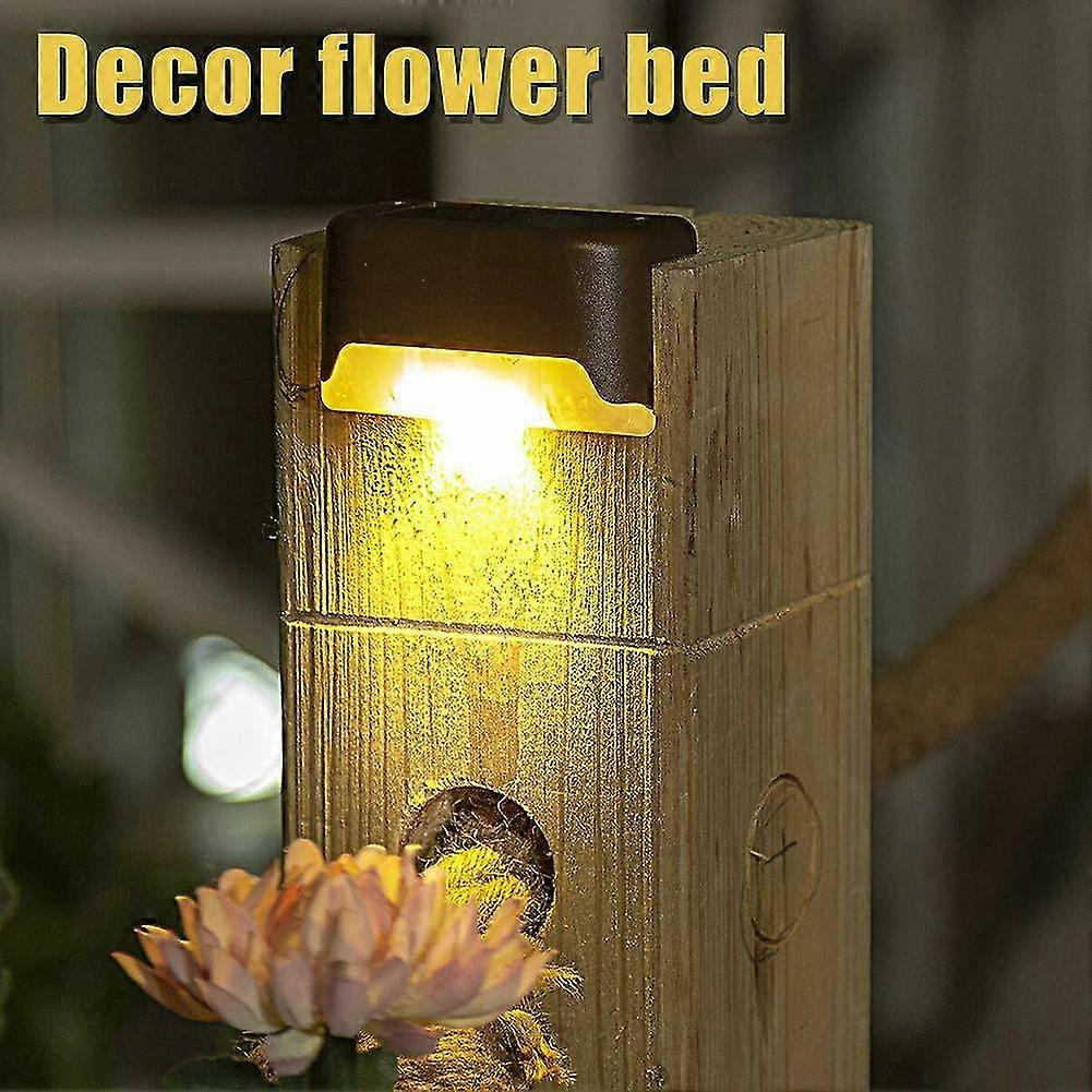 10pcs Solar Powered Led Deck Lights Outdoor Path Garden Stairs Step Fence Lamp