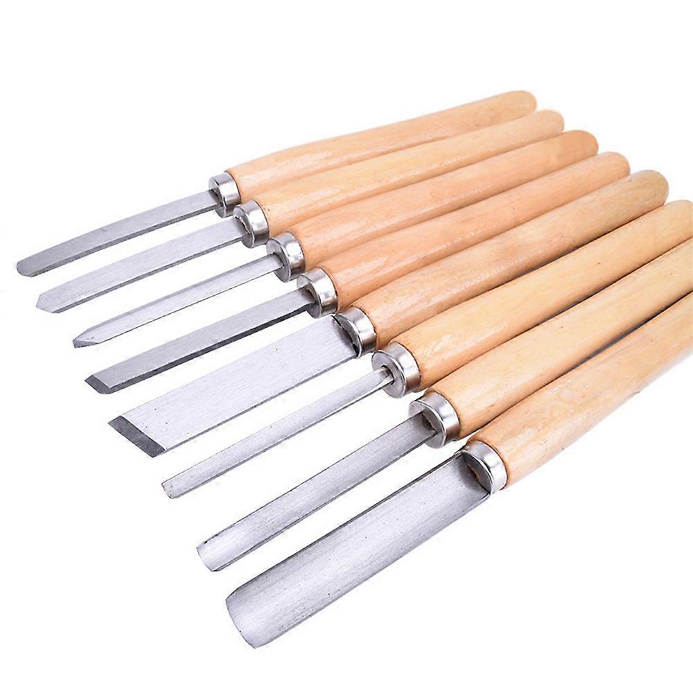 8Pcs Wood Lathe Chisel Set Turning Tools Woodworking Gouge Skew Parting Spear