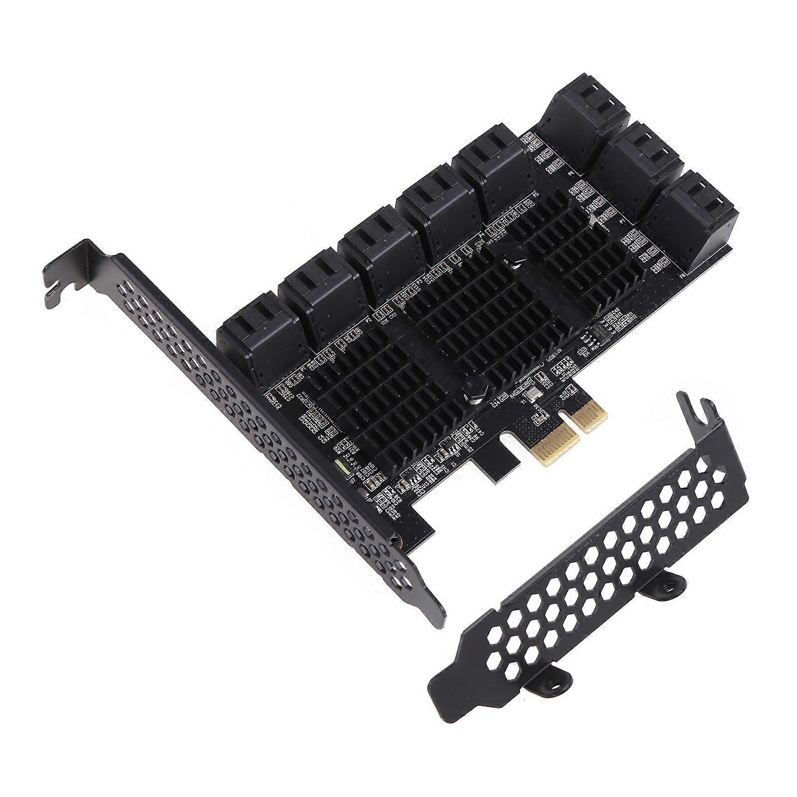 PCIE1X to SATAIII 16-Port Expansion Card SATA 3.0 6Gbps for Large Capacity Disk