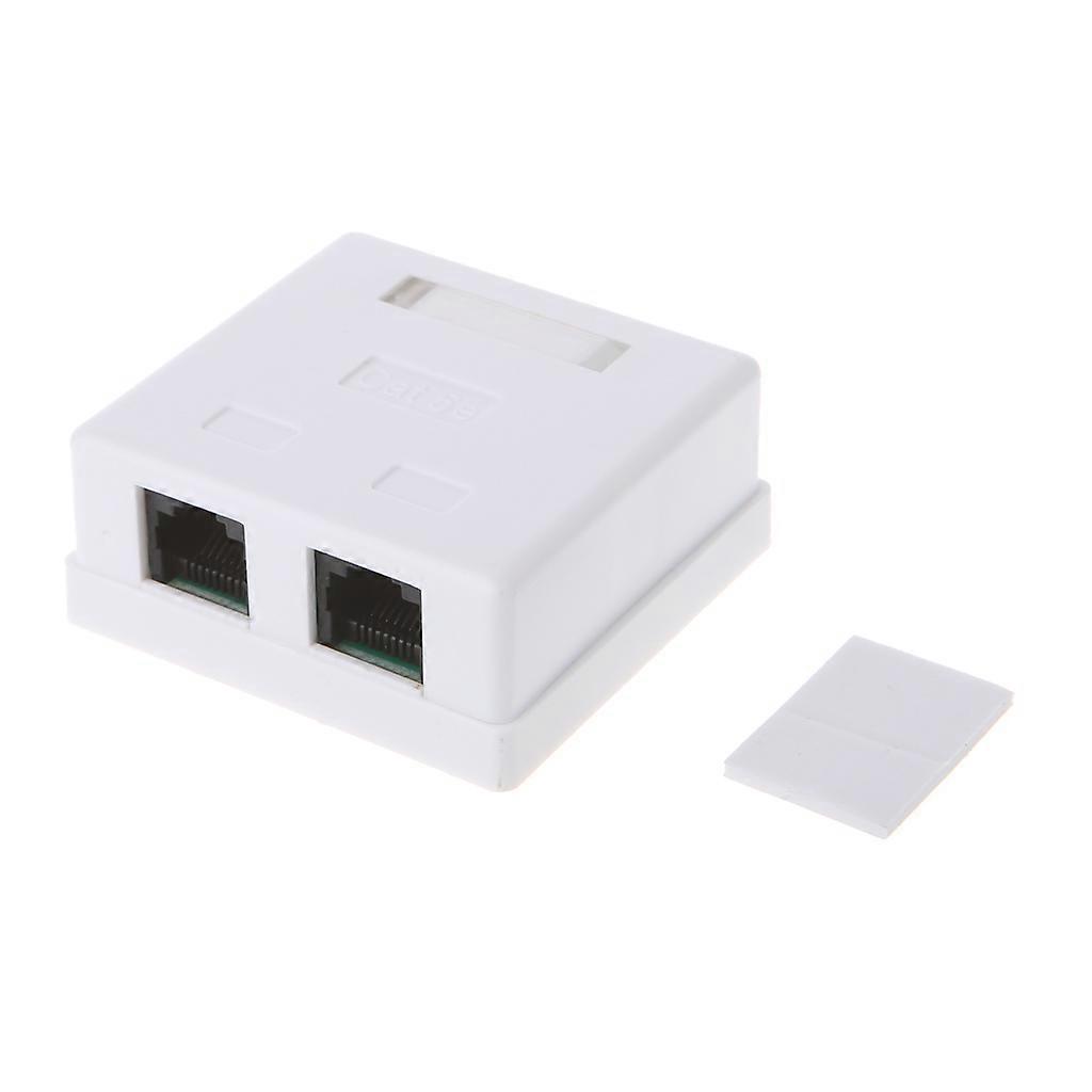 RJ45 Junction Box CAT5e Network Connector 2 Port Desktop Extension Cable Box