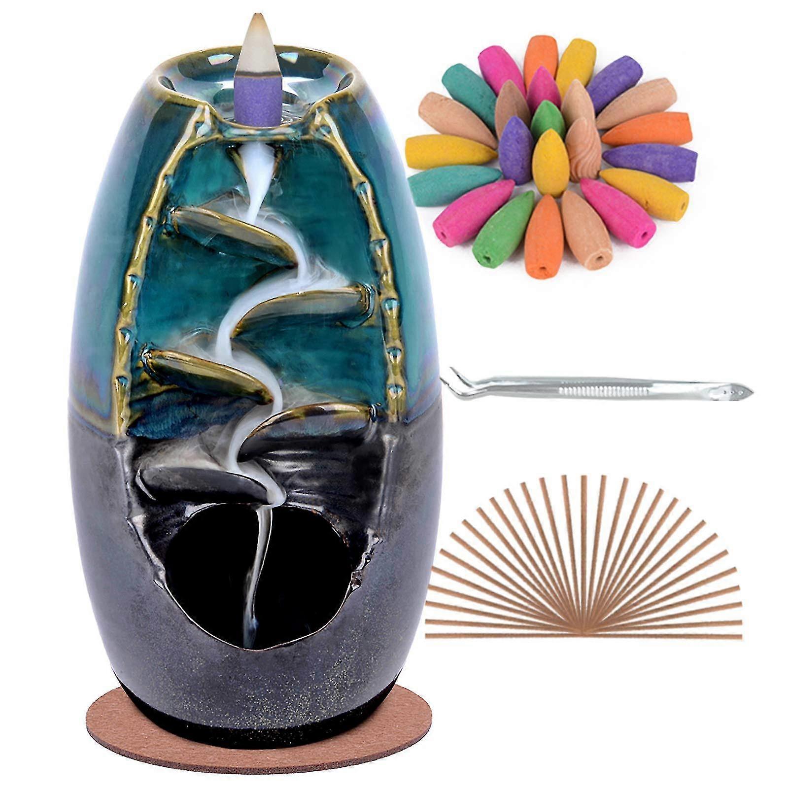 Ceramic Backflow Incense Holder Incense Burner Waterfall