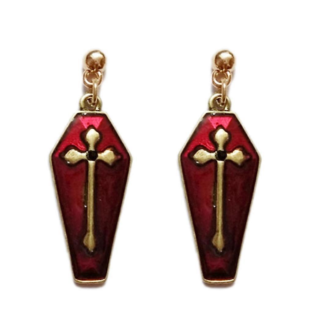 Horror for Vampire for Cross Coffin Earring Halloween for Creative Coffin Shape