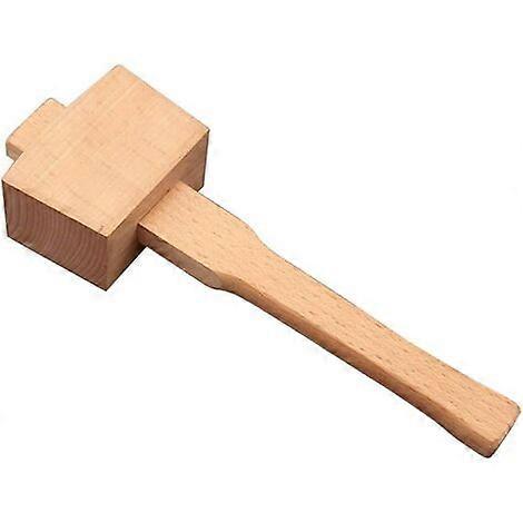 Beech Wood Mallet Hammer With Comfortable Handle Inclined Striking Surface Woodworking Hammer