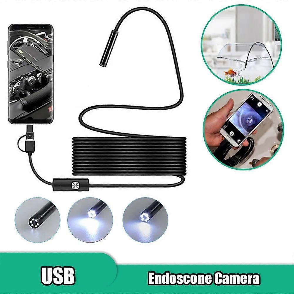 USB Android 5.5mm 7mm Endoscope 6LED Endoscope Camera Waterproof Inspection Borescope Flexible Camera for Android PC Notebook