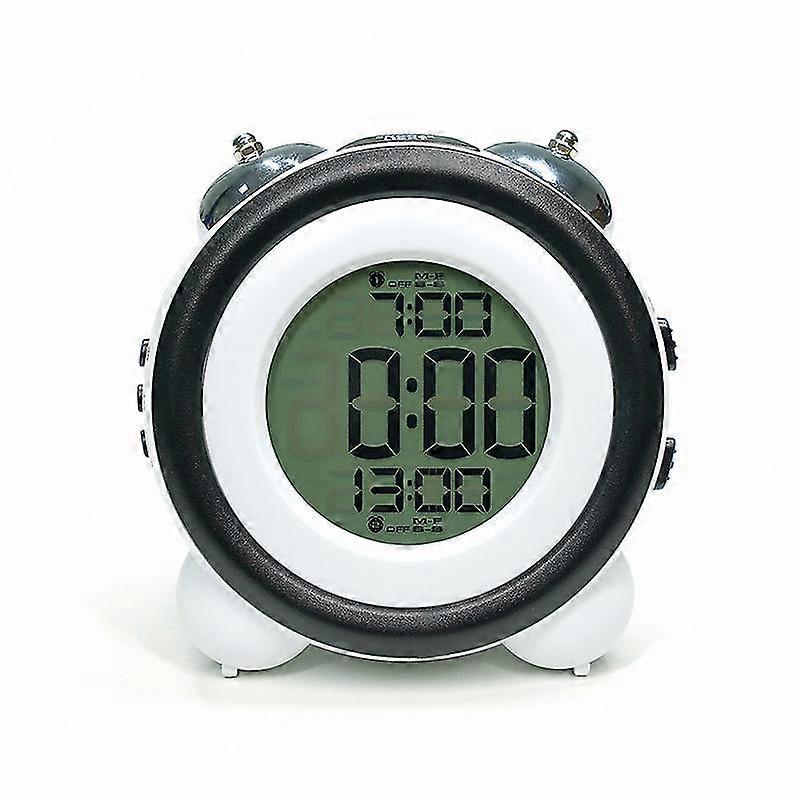 Loud Alarm Clock Non Ticking Bedside Battery Powered With Snooze Dual Alarm Night Light
