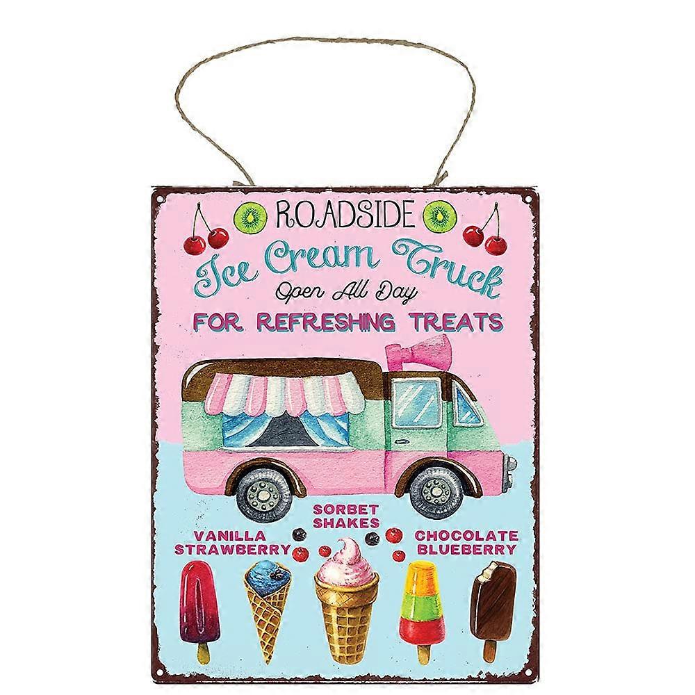 Glassbil tryckt handgjord träskylt