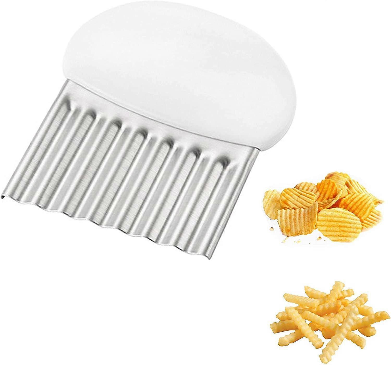 Kartoffelhäcksler, Kartoffelschneider, Edelstahl-Kartoffelhäcksler Knitterschneider (weiß) (4-D-W)